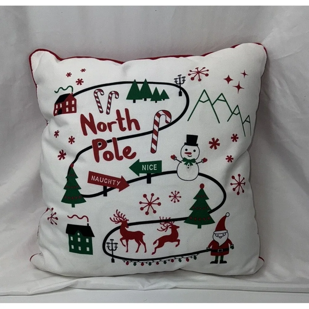North Pole Christmas‎ Throw Pillow 18